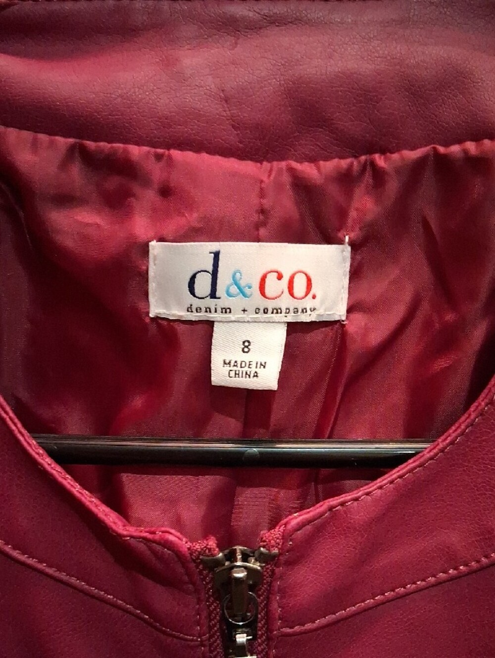Denim&Co Raspberry Zip-Front Quilted Shoulder Jacket - Picture 2 of 9
